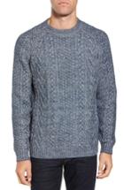 Men's Schott Nyc Fisherman Knit Sweater, Size - Blue