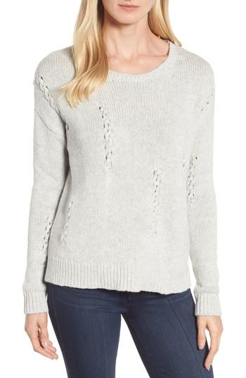 Women's Halogen Whipstitch Detail Sweater - Grey