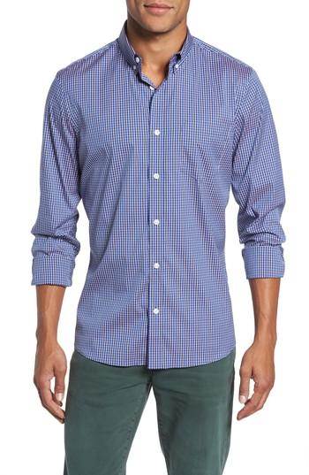 Men's Nordstrom Men's Shop Tech-smart Trim Fit Check Sport Shirt - Purple