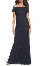 Women's Adrianna Papell Off The Shoulder Gown - Blue