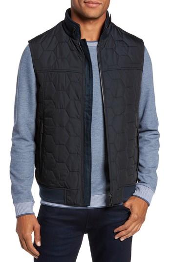 Men's Ted Baker London Ferny Quilted Vest (l) - Blue