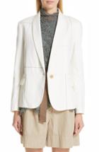Women's Brunello Cucinelli Monili Patchwork Linen & Cotton Jacket Us / 36 It - White