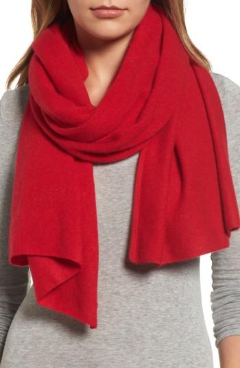 Women's Halogen Cashmere Scarf, Size - Red