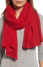 Women's Halogen Cashmere Scarf, Size - Red