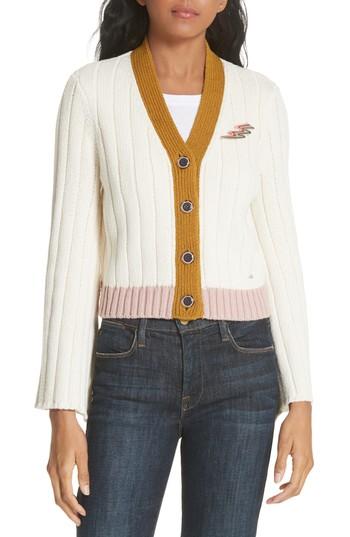 Women's Ted Baker London Moala Colorblock Cardigan - Ivory