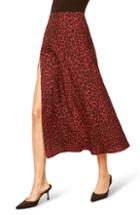 Women's Reformation Zoe Side Slit Midi Skirt - Red