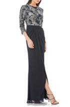 Women's Js Collections Metallic Embroidered Column Gown