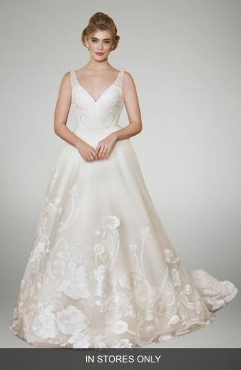 Women's Matthew Christopher Embellished Silk Gown, Size - White