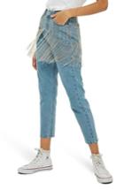 Women's Topshop Diamante Crystal Fringe Mom Jeans X 30 - Blue