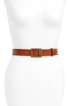 Women's Givenchy Grained Leather Belt - Chestnut