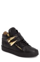 Men's Giuseppe Zanotti Gold Horn Mid Top Sneaker Eu - Black