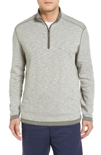 Men's Tommy Bahama Sea Glass Reversible Quarter Zip Pullover - Green