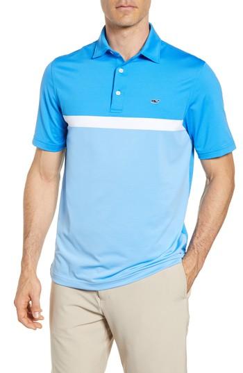 Men's Vineyard Vines Mcgovern Stretch Colorblock Polo, Size - Blue