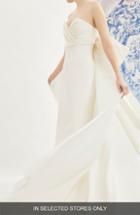 Women's Carolina Herrera Indira Bow Back Strapless Silk Wedding Dress, Size In Store Only - Ivory