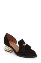 Women's Jeffrey Campbell 'civil' Pearly Heeled Beaded Tassel Loafer .5 M - Black
