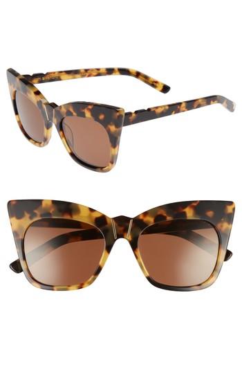 Women's Pared Kohl & Kaftans 52mm Cat Eye Sunglasses - Dark Tortoise/ Brown Gradient