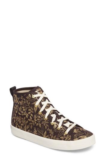 Women's Keds X Rifle Paper Co. Queen Anne High Top Sneaker .5 M - Metallic