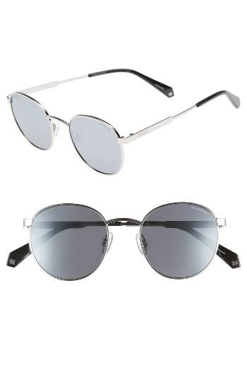 Women's Polaroid 51mm Polarized Round Sunglasses - Palladium