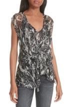 Women's Iro Street Marble Print Knot Blouse Us / 38 Fr - Grey
