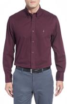 Men's Nordstrom Men's Shop Smartcare(tm) Traditional Fit Twill Boat Shirt - Burgundy