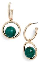 Women's Halogen Stone Drop Hoop Earrings