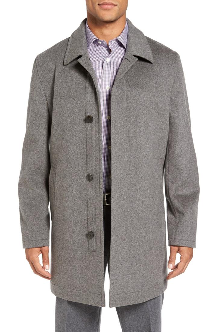 Men's Hart Schaffner Marx Douglas Modern Fit Wool & Cashmere Overcoat L - Grey