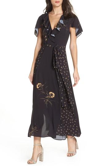 Women's French Connection Mahi Fluid Maxi Wrap Dress