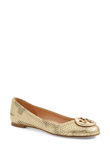 Tory Burch 'reva' Flat Natural Gold/