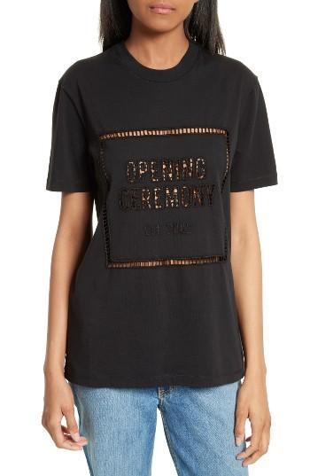 Women's Opening Ceremony Ladder Stitch Logo Tee - Black