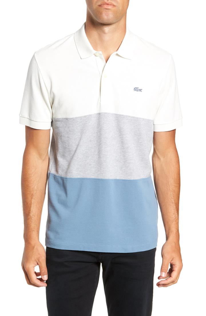 Men's Lacoste Colorblock Pique Polo (xl) - White