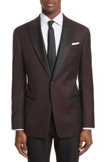 Men's Armani Collezioni Trim Fit Wool Dinner Jacket Us / 50 Eur - Red