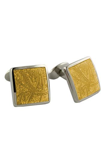 Men's David Donahue 'paisley Lemon' Sterling Silver Cuff Links