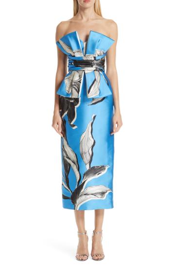 Women's Verdin Strapless Floral Print Cocktail Dress - Blue