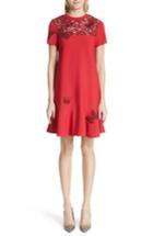 Women's Valentino Butterfly Applique Dress - Red