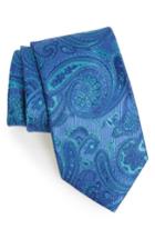 Men's Nordstrom Men's Shop Wanderlust Paisley Silk Tie, Size X-long - Blue