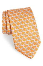 Men's Salvatore Ferragamo Figre Print Silk Tie, Size - Orange