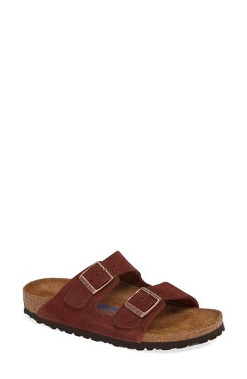 Women's Birkenstock 'arizona' Soft Footbed Suede Sandal -6.5us / 37eu B - Burgundy