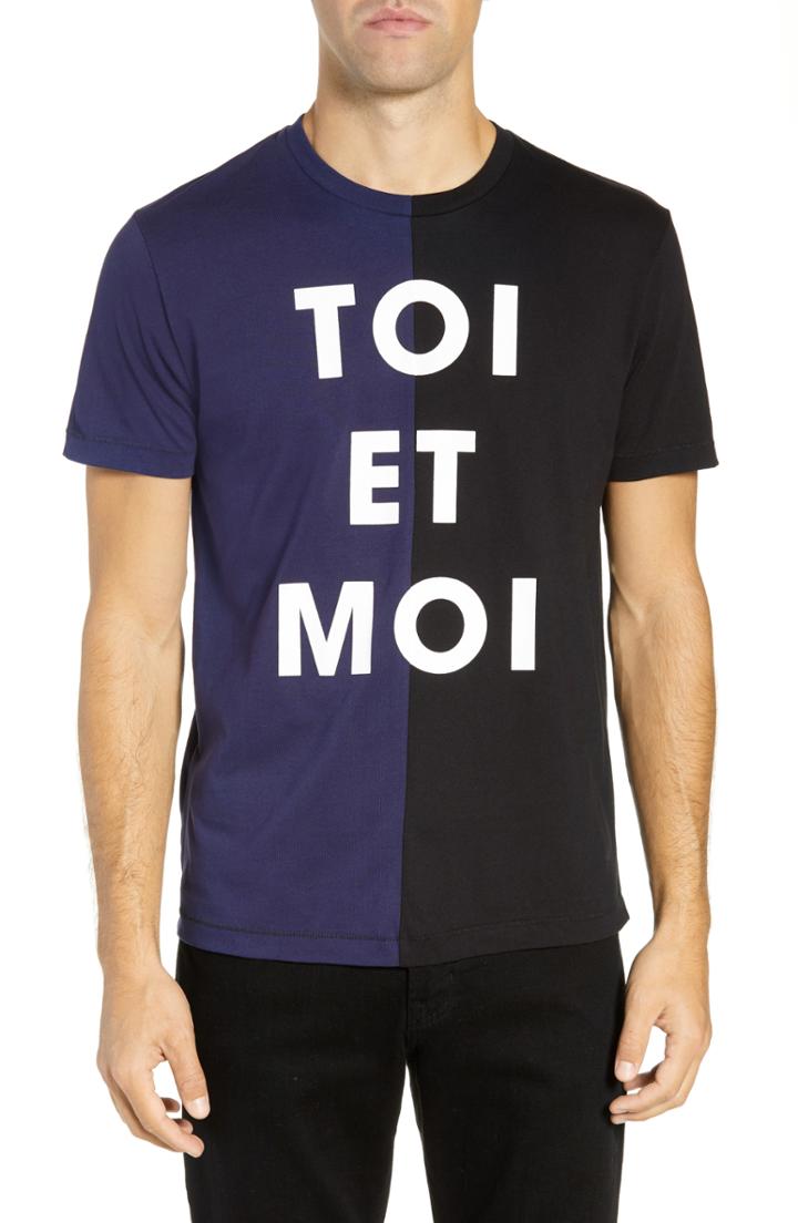 Men's French Connection Split Toi Et Moi Slim Fit T-shirt - Blue