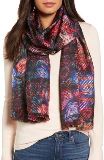 Women's Echo Floral Plaid Silk Wrap