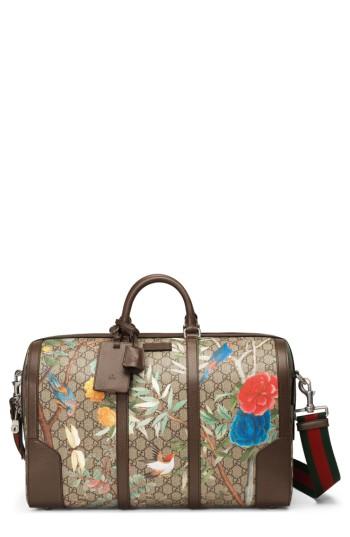 Gucci Tian Gg Supreme Large Canvas Duffel Bag - Beige