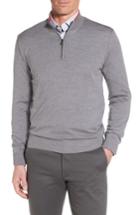 Men's Paul & Shark Quarter Zip Wool Pullover - Grey