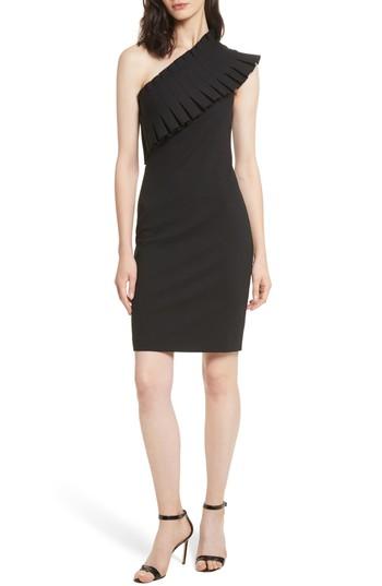 Women's Ted Baker London Pleated Lace One-shoulder Dress