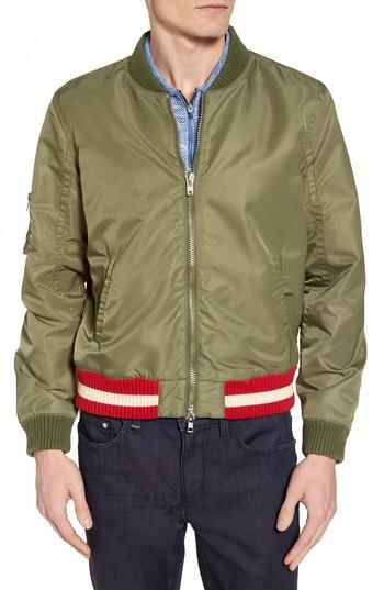 Men's Frame Denim Regular Fit Bomber Jacket - Green