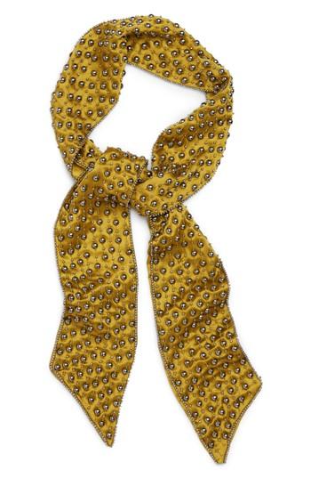 Women's New Friends Colony Hard Rock Studded Scarf, Size - Green