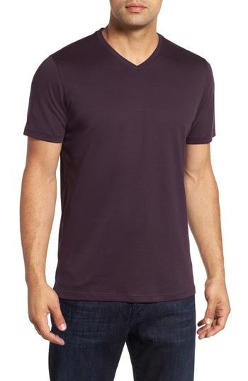 Men's Robert Barakett Georgia Regular Fit V-neck T-shirt - Purple