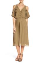 Women's Fraiche By J Cold Shoulder Midi Dress - Green