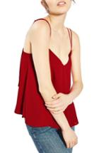 Women's Topshop Rouleau Swing Camisole Us (fits Like 0) - Red