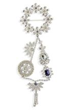 Women's Burberry Crystal Daisy Chain Chandelier Brooch