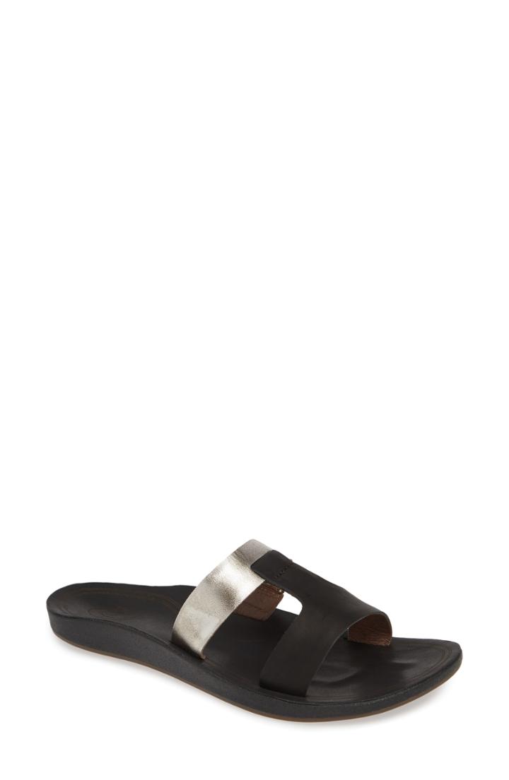 Women's Olukai Kaekae Lili Slide Sandal M - Black