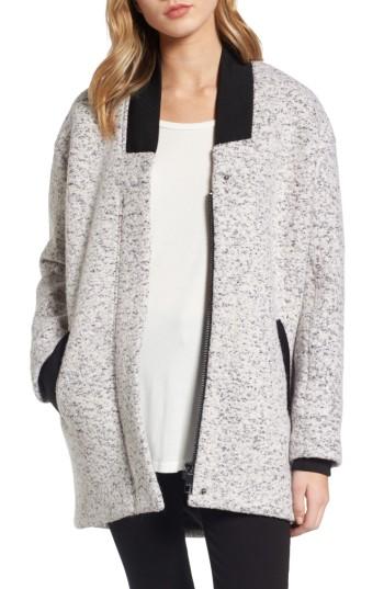 Women's Guess Oversize Boucle Jacket - Grey